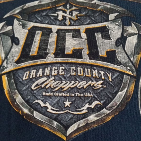 Y2K Orange County Choppers OCC Logo Double-sided Graphic T-Shirt Size Large - Picture 1 of 13